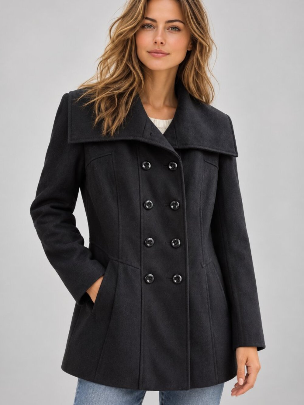 Guess classic wool blend Peacoat